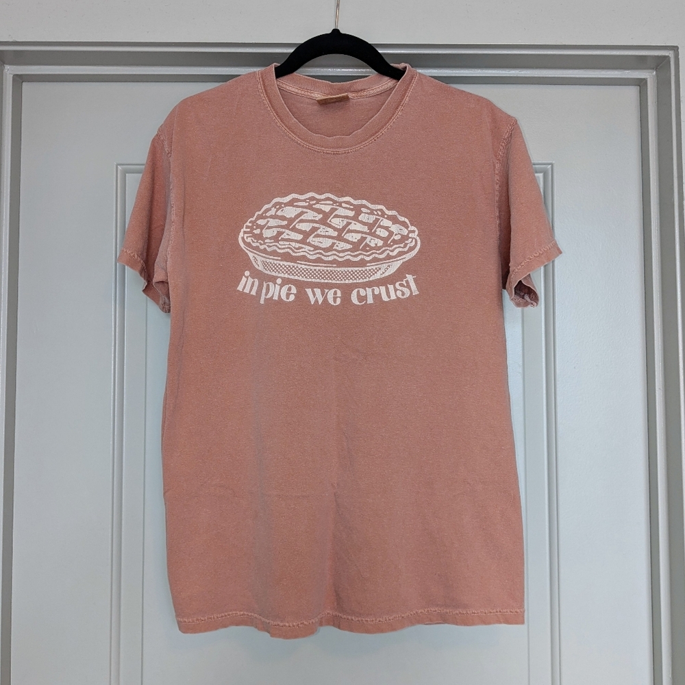 Unique Vintage brand "In Pie We Crust" orange t-shirt